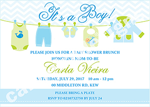 Boy Baby Shower party invitation
