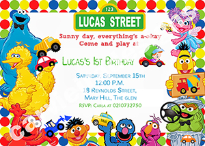 Sesame street party invitation
